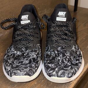 Nike Black and White Floral Training Sneakers